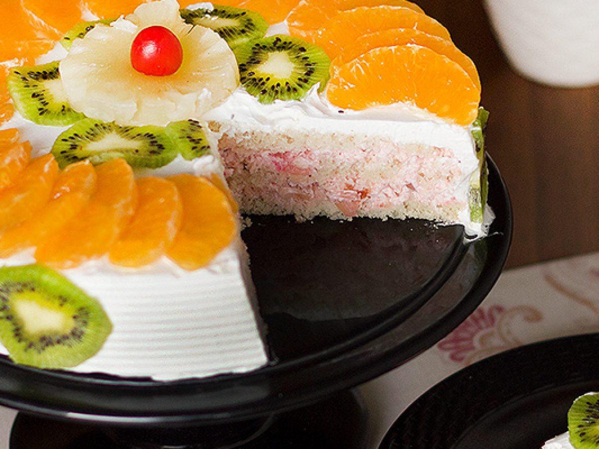 Eggless Orange Tutti Frutti Cake Recipe - Vegan Orange Fruit Cake Recipe