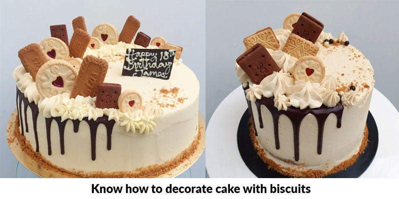How To Decorate Cake With Biscuits | Cake Decoration with Biscuits