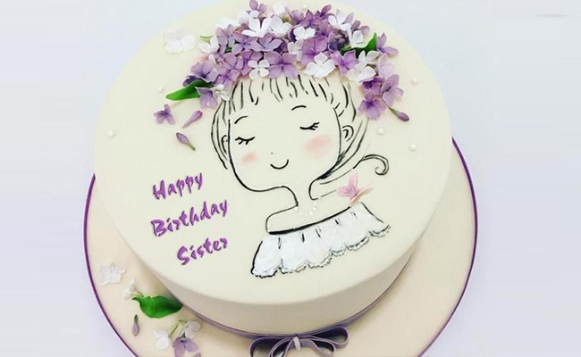 Customize And Design Happy Flower Birthday Cake With Photo And Name