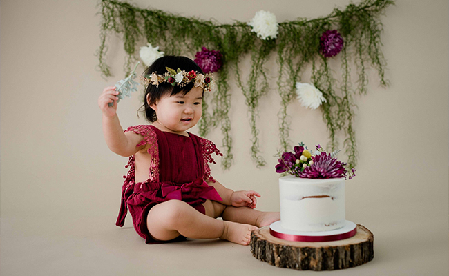 Burgundy Fall Floral Cake