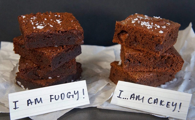 Fudgy vs cake like brownies