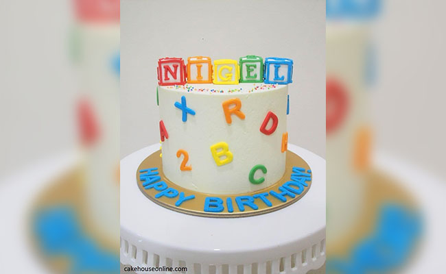 Alphabet Blocks Cake