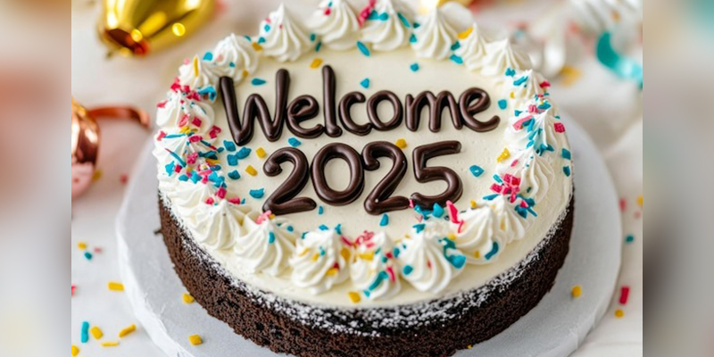 celebratory cake welcoming new-year