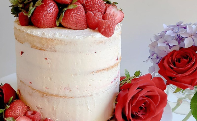 Strawberry Champagne Cake