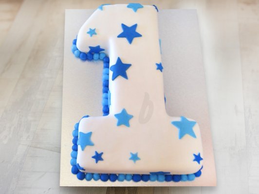 Number Theme Cream Cake 1 - Number Cake 1 Cake: Bakingo